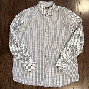 Men’s Navy Checked Button Down